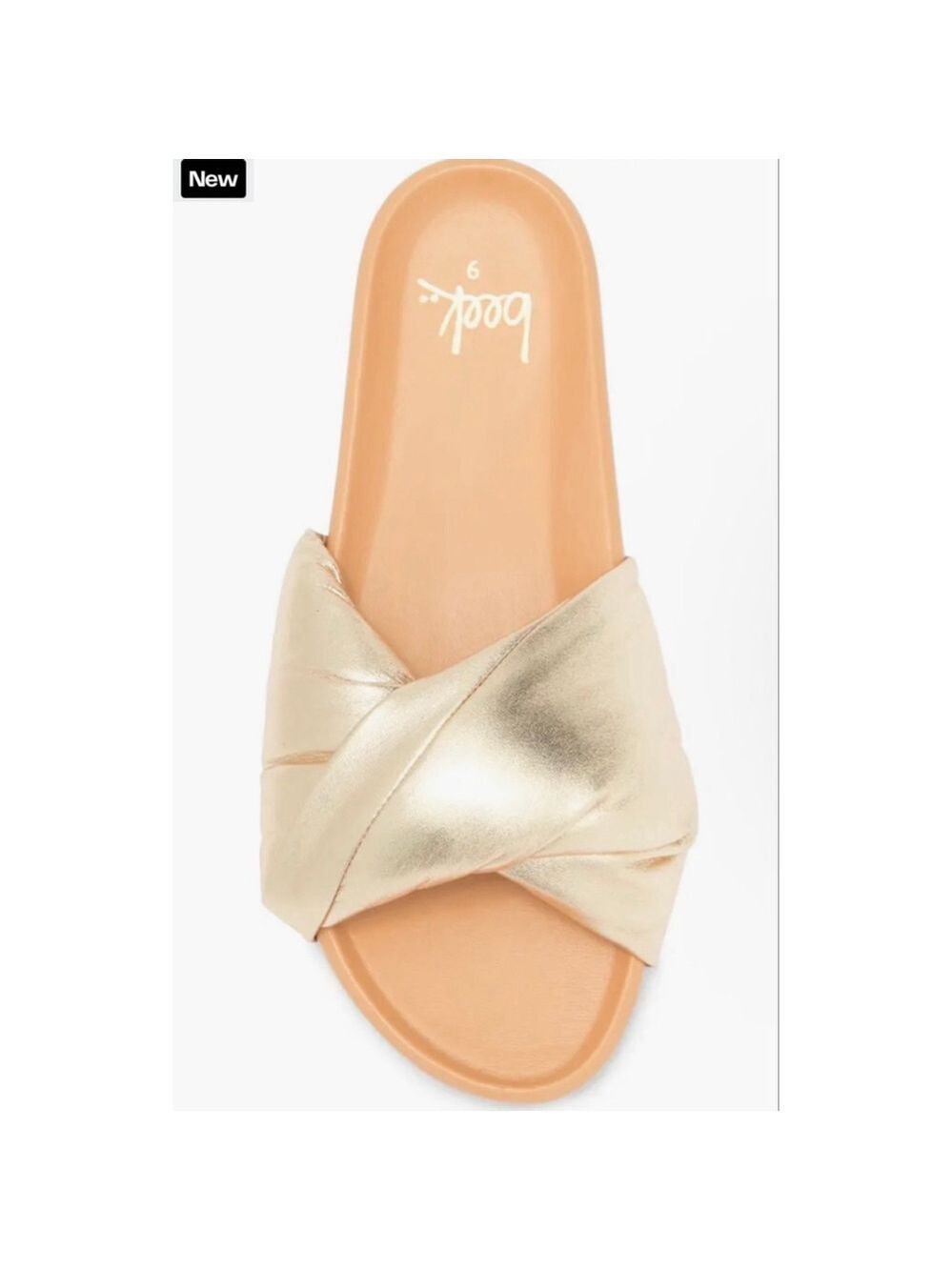 NWT Beek Tesia Gold Slide Sandals Size 7 $250!